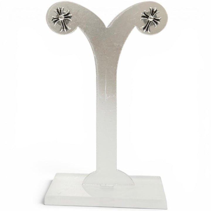Great CHROME HEARTS Pierce No.2 CH CRS FAT CH Cross Fat Stud Set of 2 Silver 925