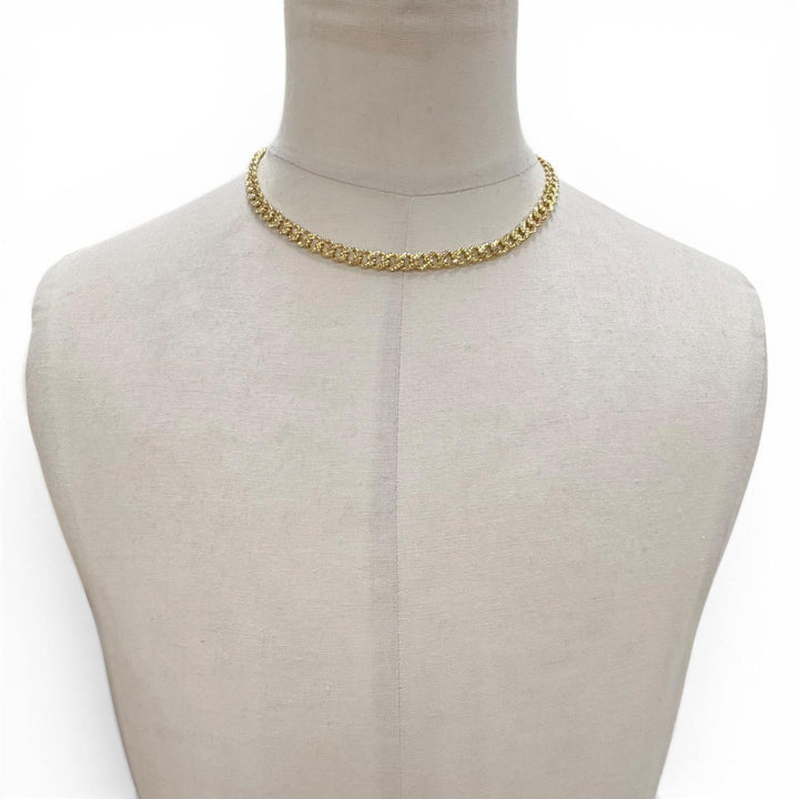 Excellent AVALANCHE Necklace Miami diamond cut Yellow Gold 10K mens
