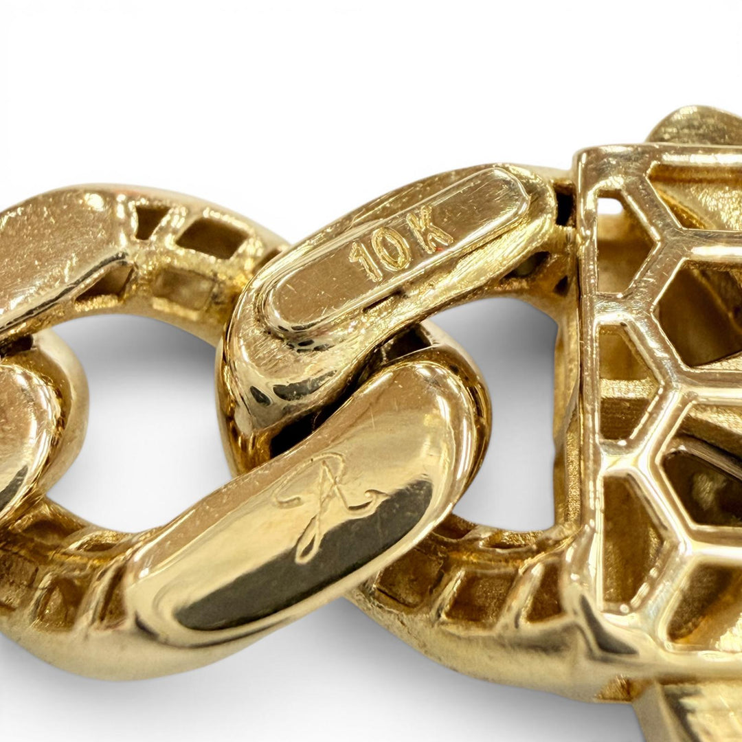 Excellent AVALANCHE Necklace Miami diamond cut Yellow Gold 10K mens