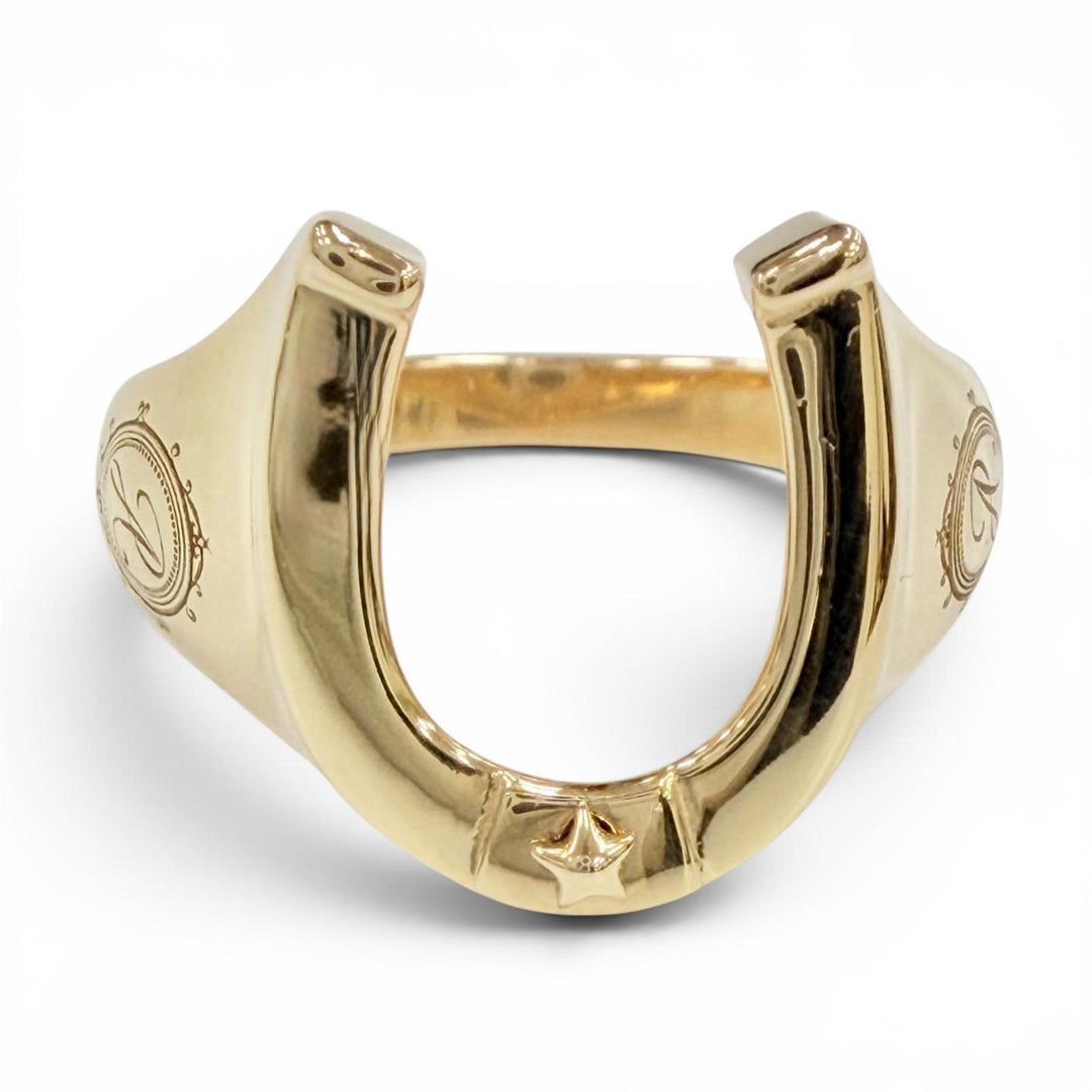 Excellent AVALANCHE Ring ring Horseshoe Star gold 10K Women