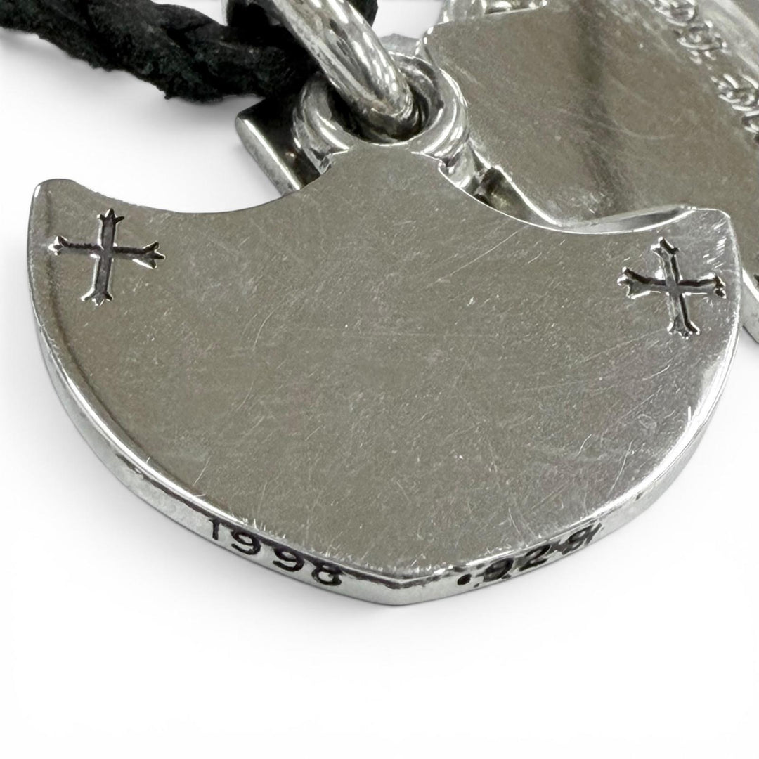 Great CHROME HEARTS Necklace Mid-cycle model Three Trinkets Leatherblade Scroll