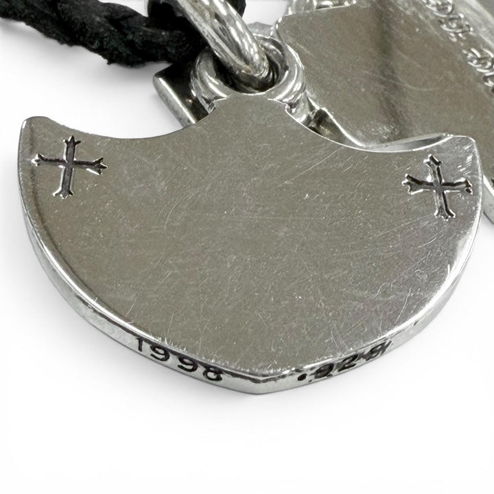 Great CHROME HEARTS Necklace Mid-cycle model Three Trinkets Leatherblade Scroll