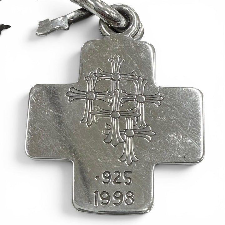 Great CHROME HEARTS Necklace Mid-cycle model Three Trinkets Leatherblade Scroll