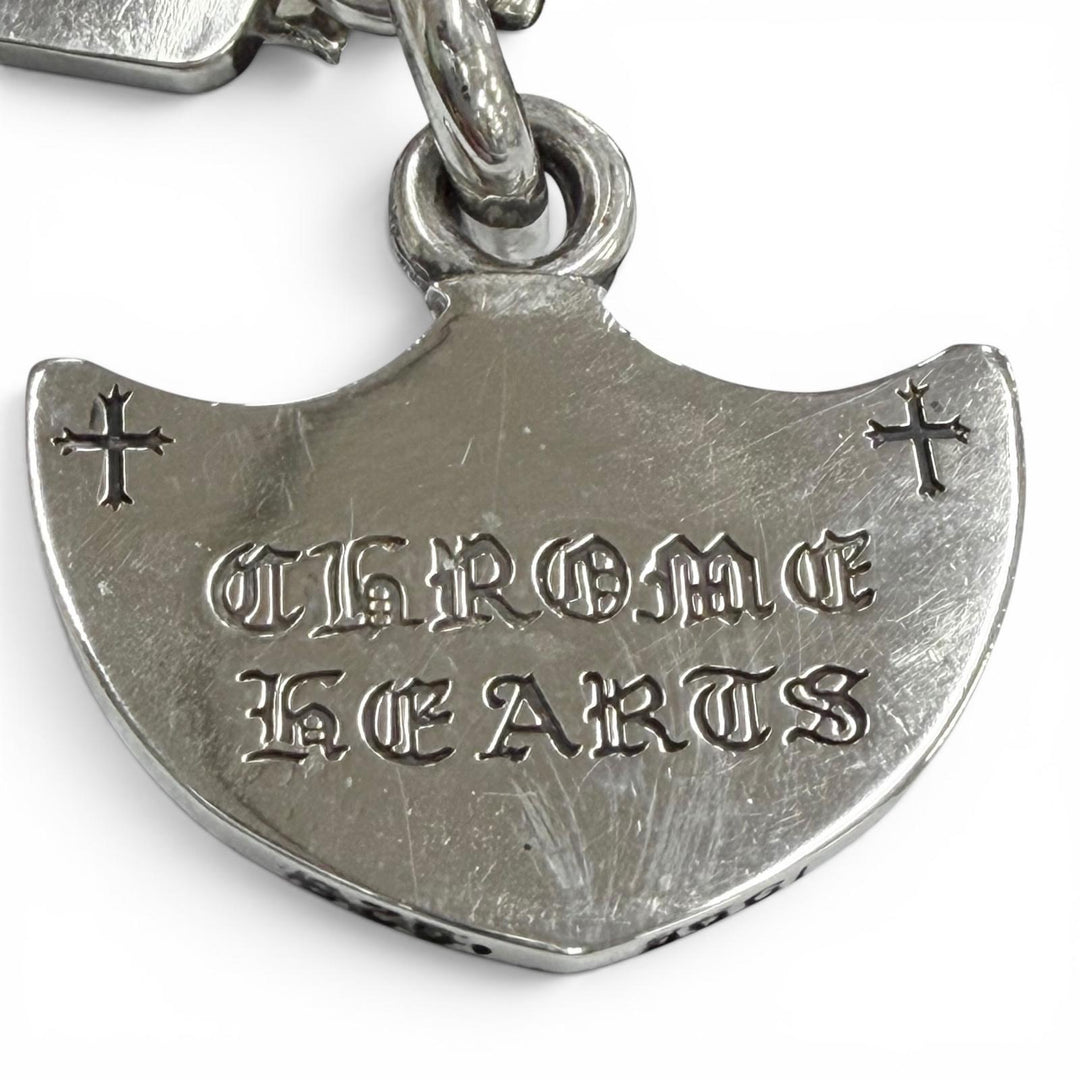 Great CHROME HEARTS Necklace Mid-cycle model Three Trinkets Leatherblade Scroll