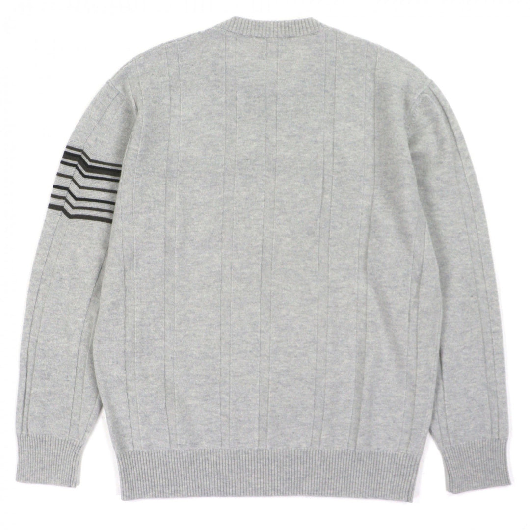 Excellent HERMES sweater crew neck pullover knit gray wool mens S 467210HA