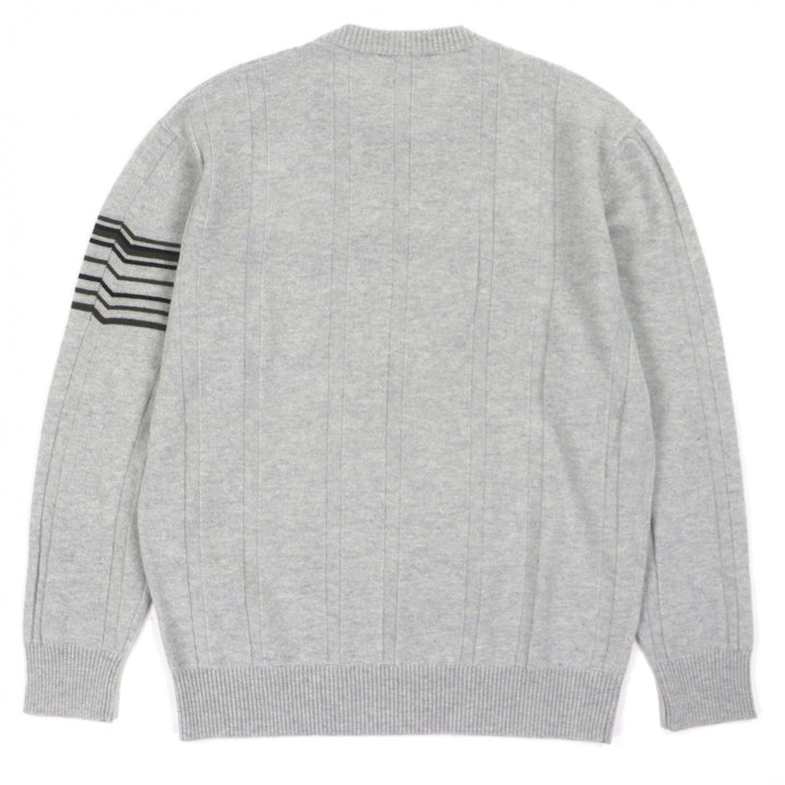 Excellent HERMES sweater crew neck pullover knit gray wool mens S 467210HA