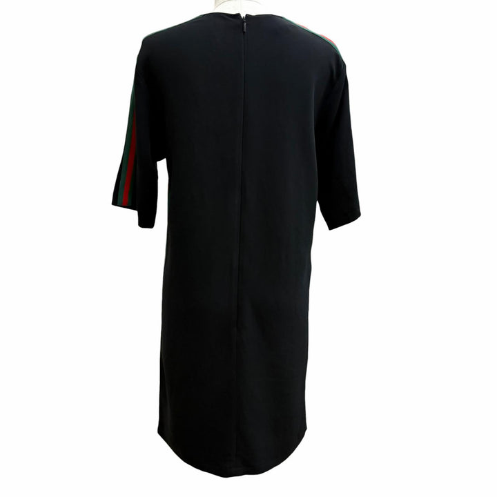 Great GUCCI one piece Sherry Line Short Sleeve black Rayon Women 38 528977