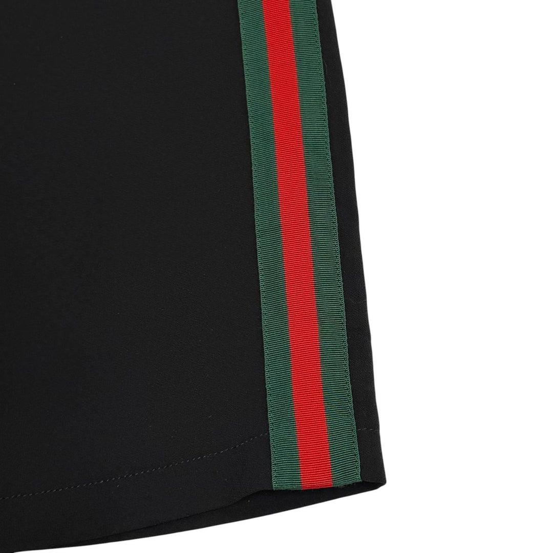 Great GUCCI one piece Sherry Line Short Sleeve black Rayon Women 38 528977