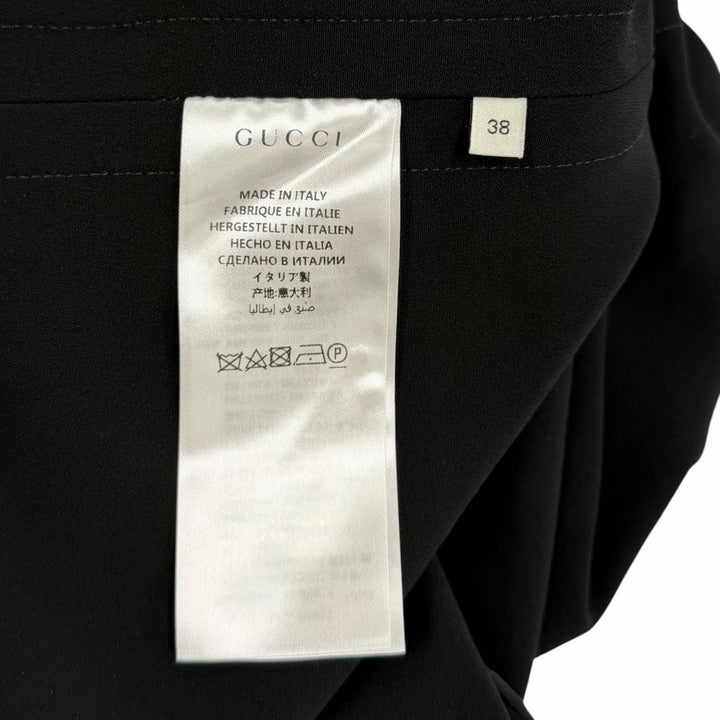 Great GUCCI one piece Sherry Line Short Sleeve black Rayon Women 38 528977