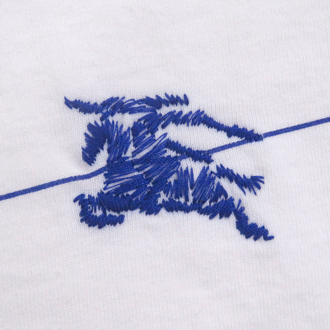Excellent BURBERRY Short sleeve T-shirt Logo embroidery white
