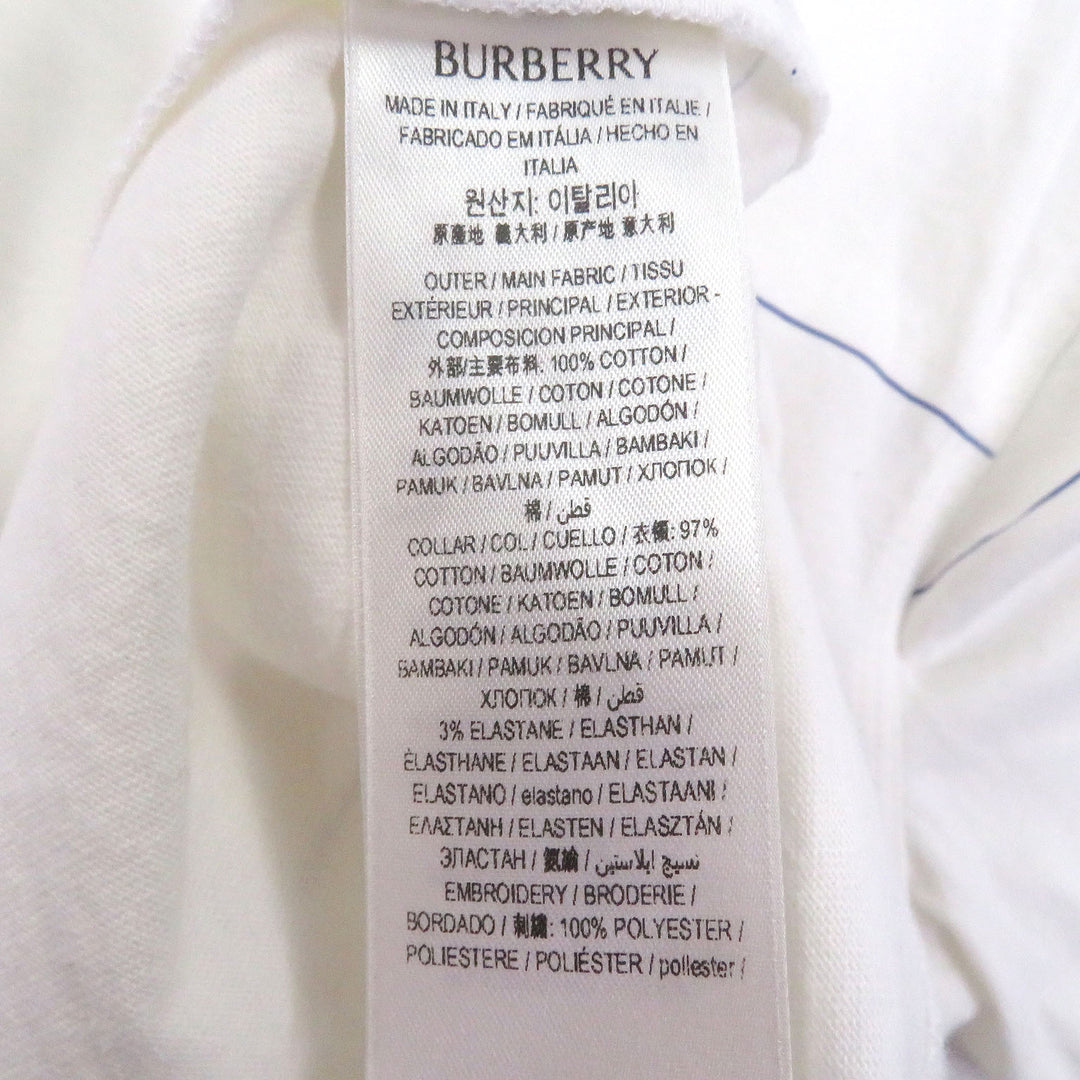 Excellent BURBERRY Short sleeve T-shirt Logo embroidery white