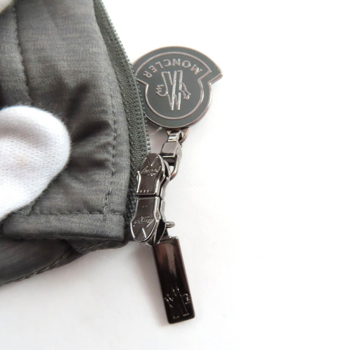 Great MONCLER Down jacket JERSEY Hood logo zip gray polyester Women 220934599500