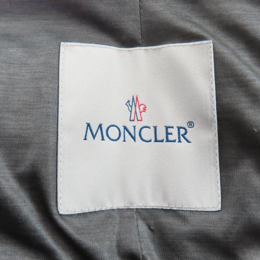 Great MONCLER Down jacket JERSEY Hood logo zip gray polyester Women 220934599500
