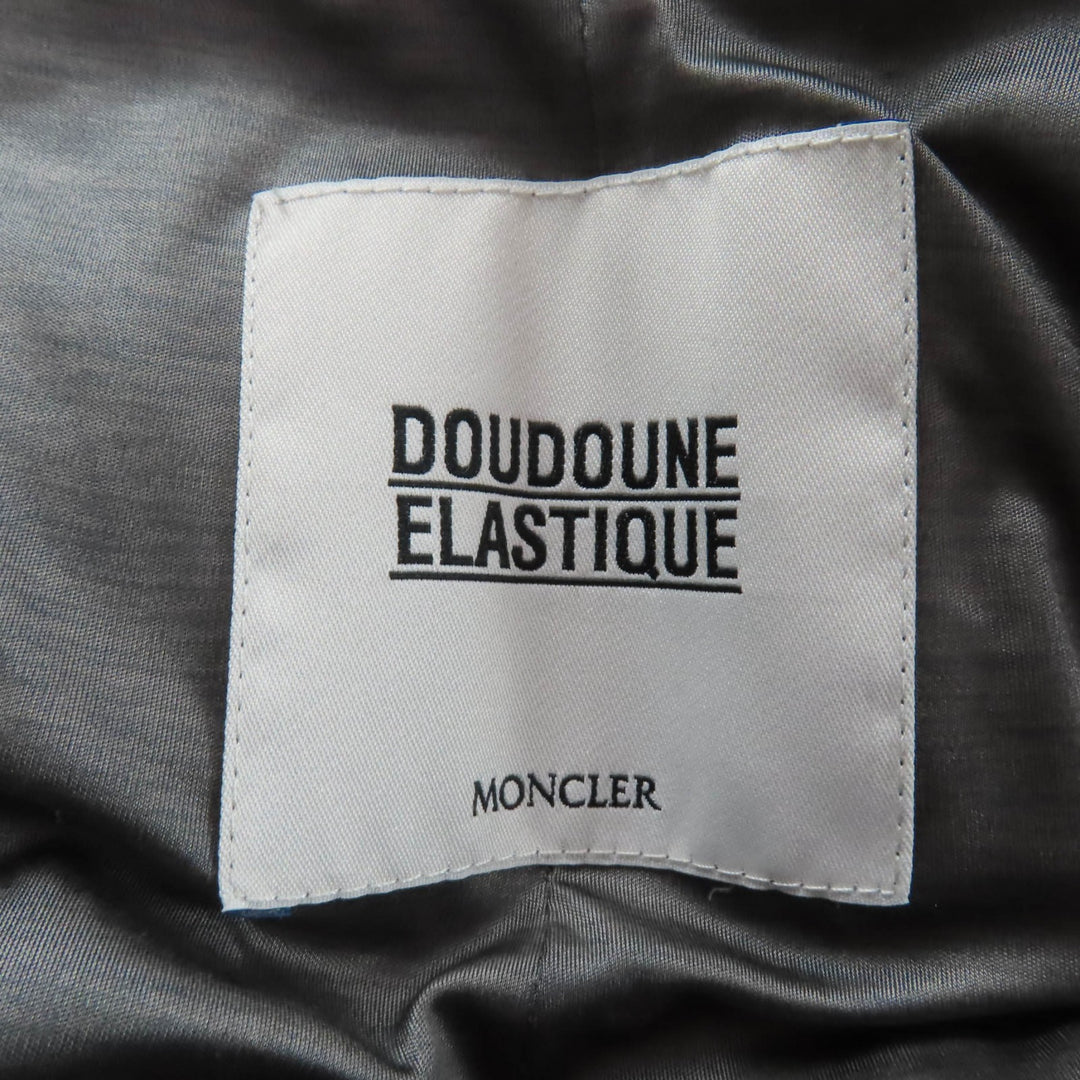 Great MONCLER Down jacket JERSEY Hood logo zip gray polyester Women 220934599500
