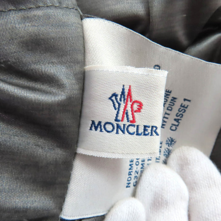 Great MONCLER Down jacket JERSEY Hood logo zip gray polyester Women 220934599500