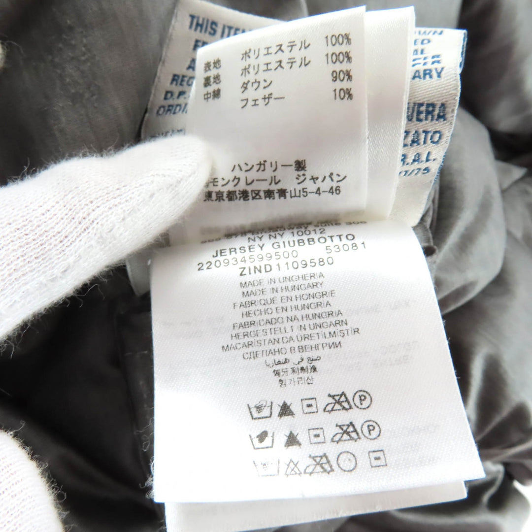 Great MONCLER Down jacket JERSEY Hood logo zip gray polyester Women 220934599500