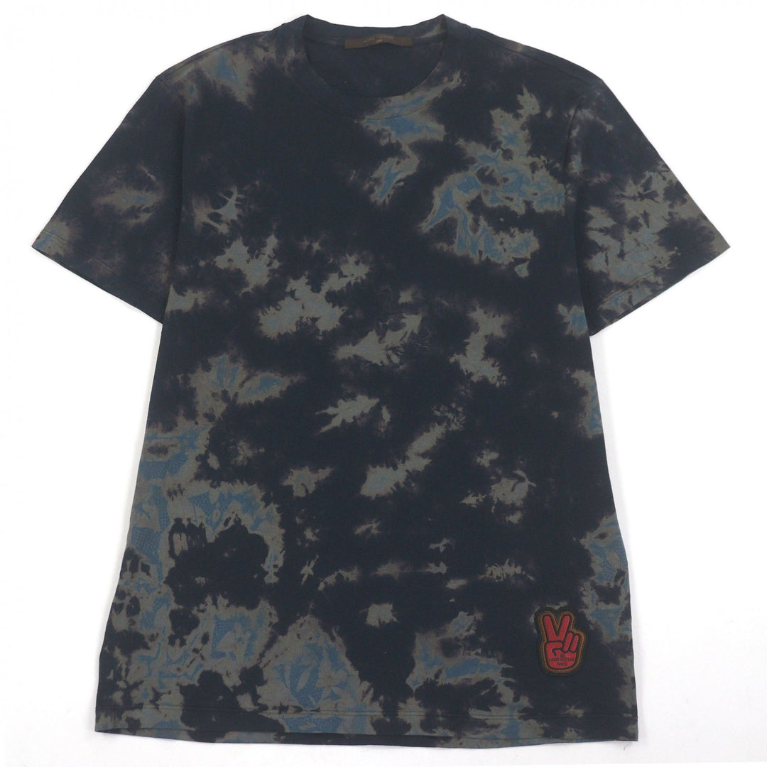 Great LOUIS VUITTON Short sleeve T-shirt Logo patch tie-dye pattern