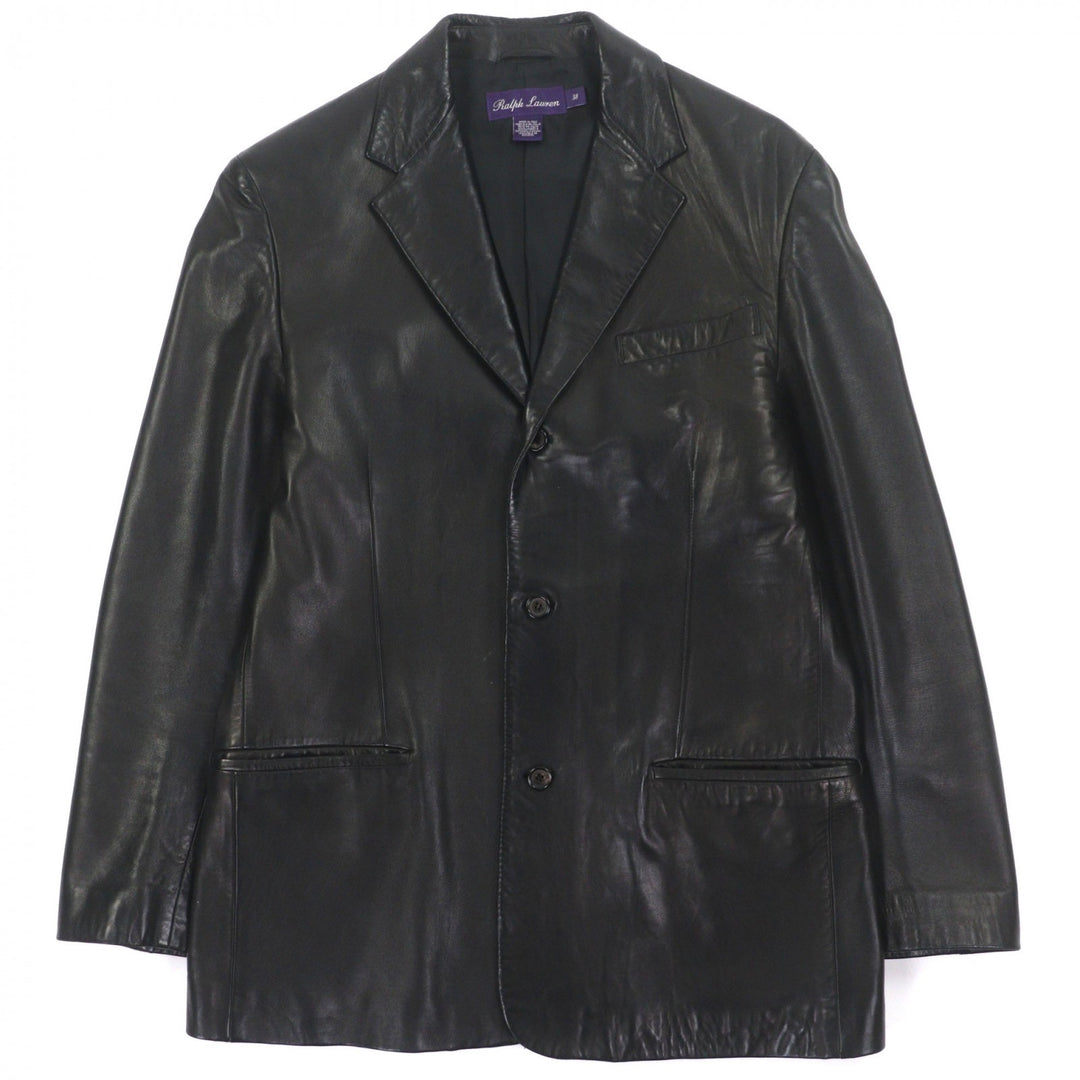 Excellent RALPH LAURENPURPLE LABEL tailored jacket black Cowhide mens 38
