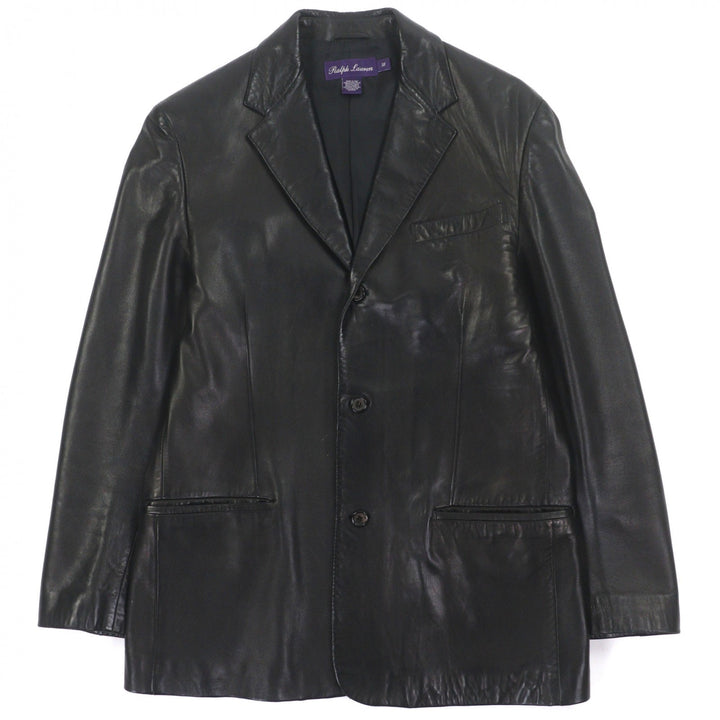 Excellent RALPH LAURENPURPLE LABEL tailored jacket black Cowhide mens 38