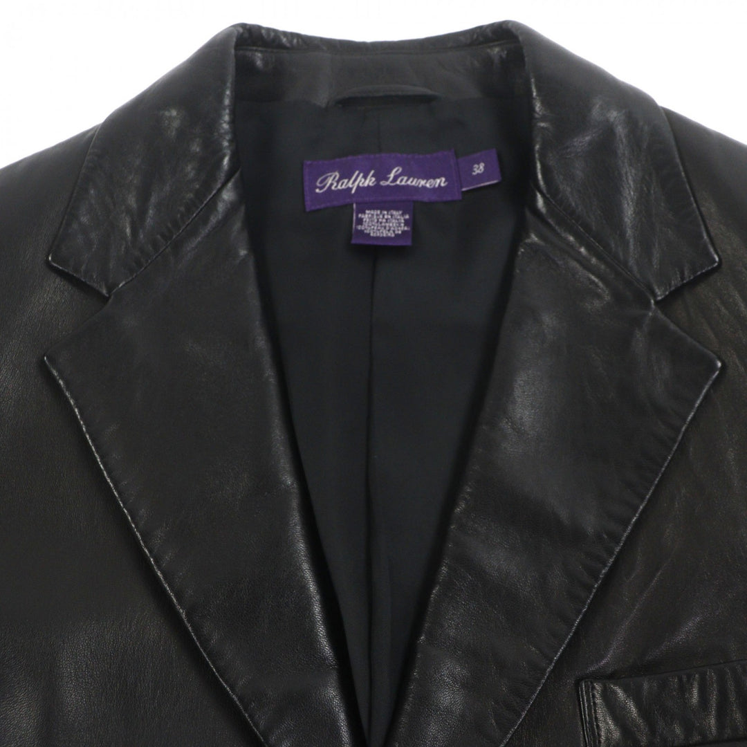 Excellent RALPH LAURENPURPLE LABEL tailored jacket black Cowhide mens 38