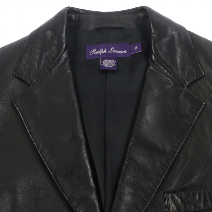 Excellent RALPH LAURENPURPLE LABEL tailored jacket black Cowhide mens 38