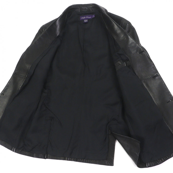 Excellent RALPH LAURENPURPLE LABEL tailored jacket black Cowhide mens 38