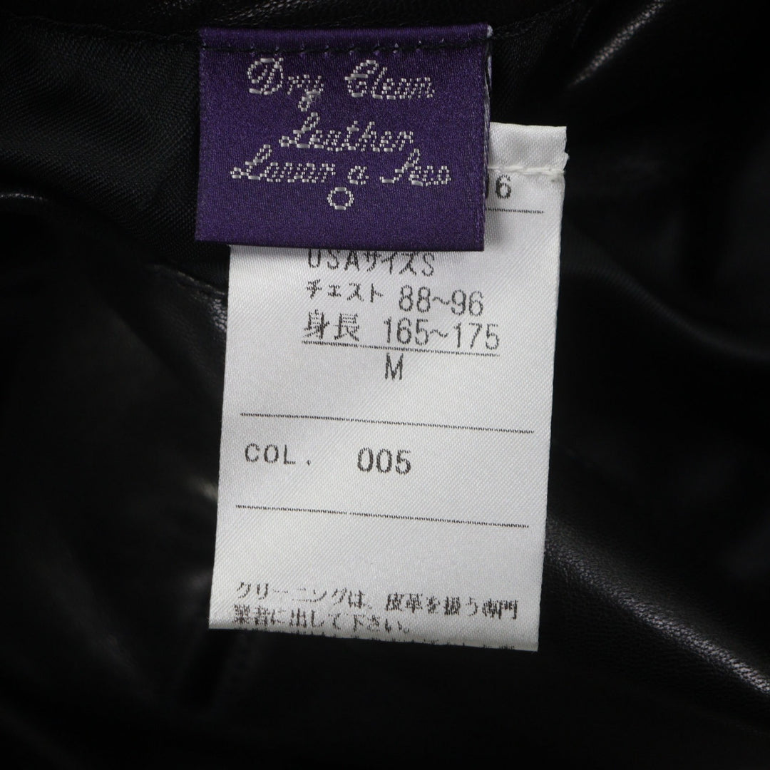 Excellent RALPH LAURENPURPLE LABEL tailored jacket black Cowhide mens 38