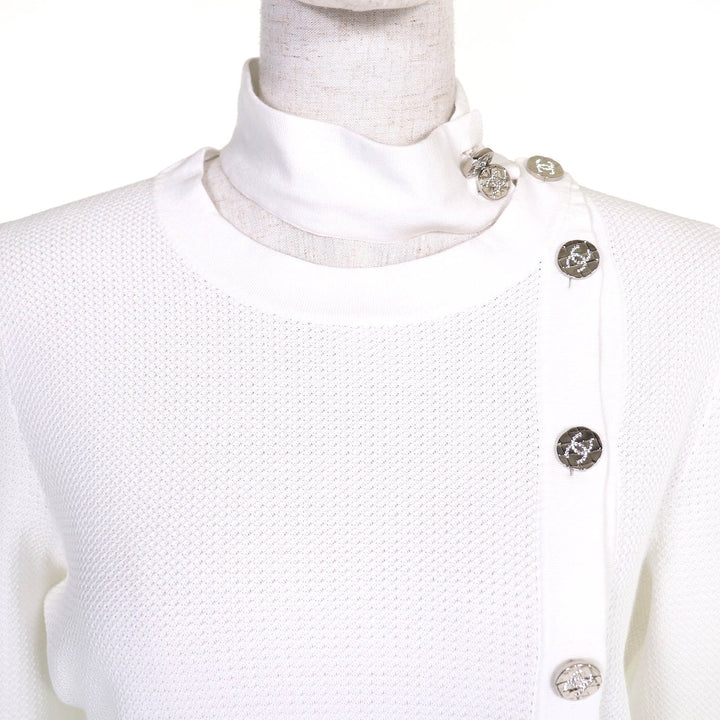 Excellent CHANEL tops Rhinestone COCO Button Long Sleeve 38 22B P73461 K10553