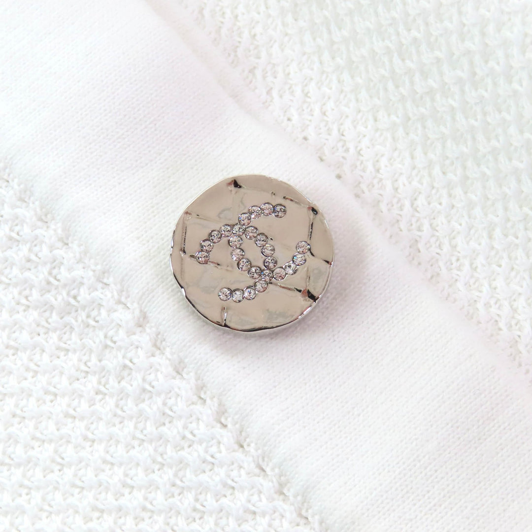 Excellent CHANEL tops Rhinestone COCO Button Long Sleeve 38 22B P73461 K10553