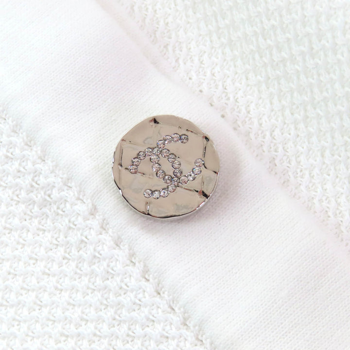Excellent CHANEL tops Rhinestone COCO Button Long Sleeve 38 22B P73461 K10553