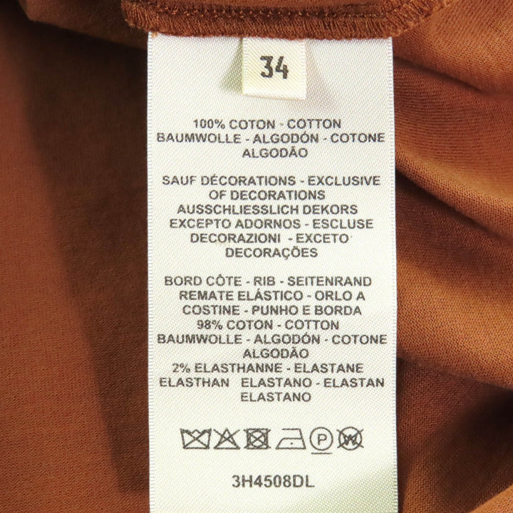 Excellent HERMES one piece H embroidered pocket short sleeves Brown 34 3H4508DL