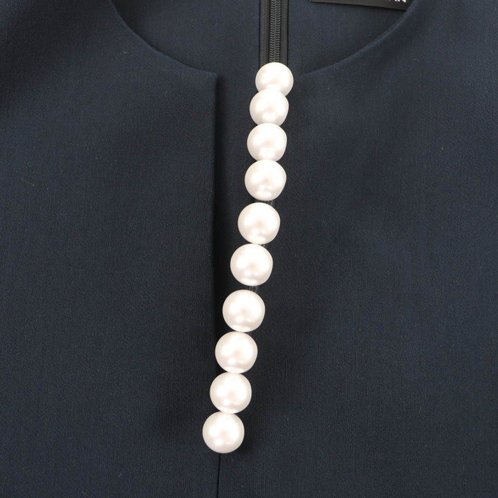 Excellent YOKO CHAN blouse Navy polyester Women 36 YCB-218-092