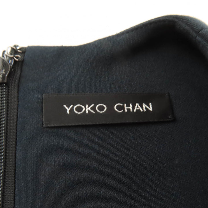 Excellent YOKO CHAN blouse Navy polyester Women 36 YCB-218-092