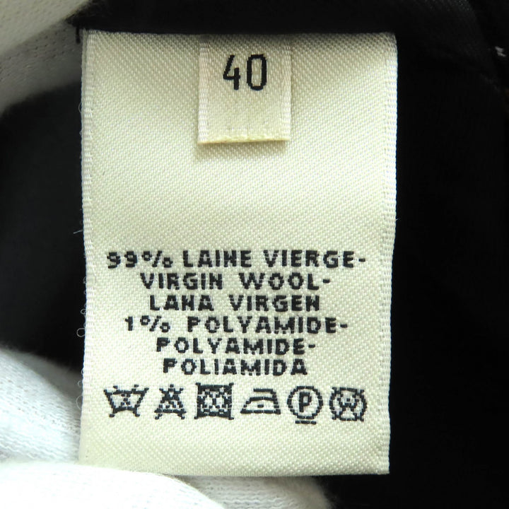 Excellent HERMES Mini skirt Check Pattern Trapezoid black wool Women 40