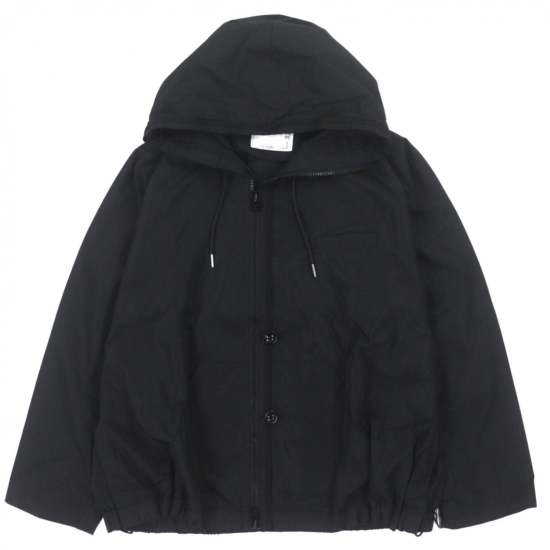 Pristine Sacai mountain hoodie Taffeta Blouson black polyester mens 1 24-03399M