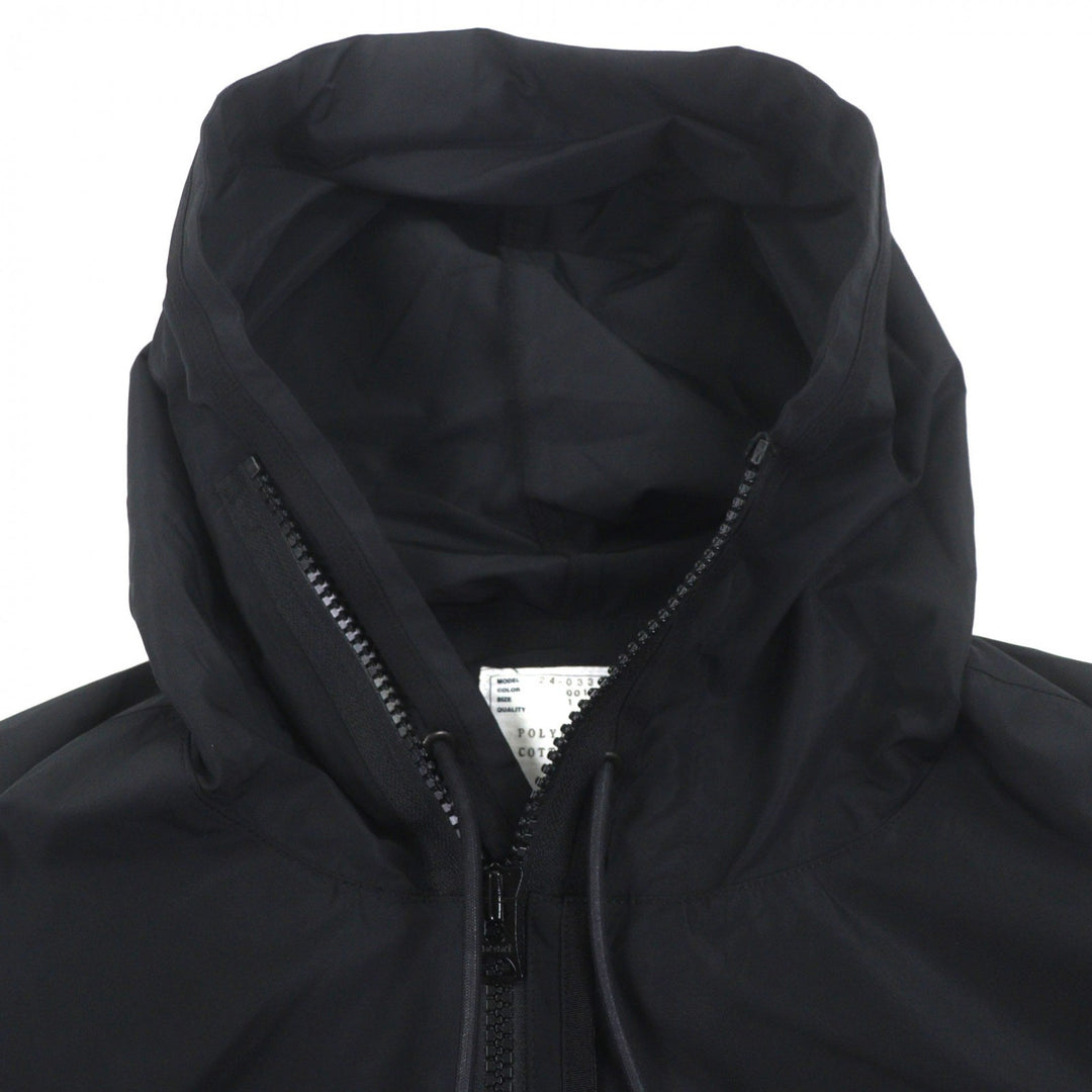 Pristine Sacai mountain hoodie Taffeta Blouson black polyester mens 1 24-03399M