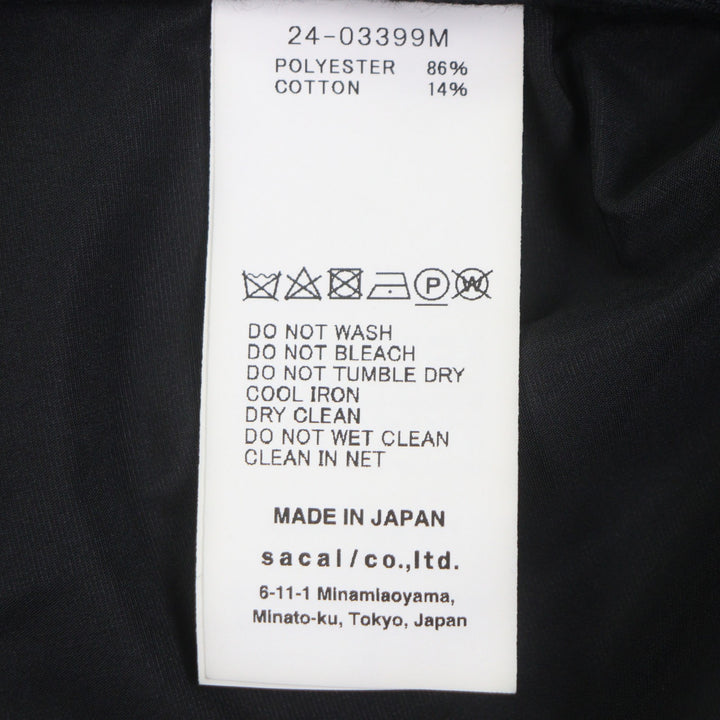 Pristine Sacai mountain hoodie Taffeta Blouson black polyester mens 1 24-03399M