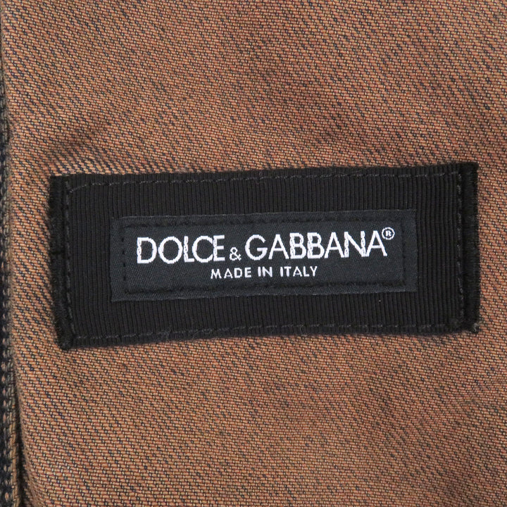 Pristine DOLCE&GABBANA Denim Jacket patchwork beige cotton mens 44 G9ZG9D