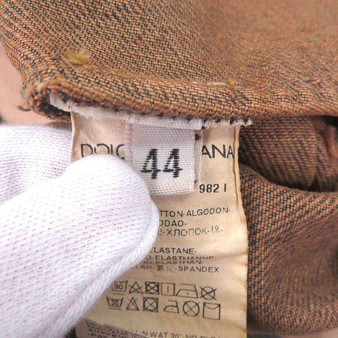 Pristine DOLCE&GABBANA Denim Jacket patchwork beige cotton mens 44 G9ZG9D