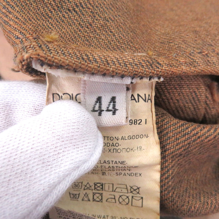 Pristine DOLCE&GABBANA Denim Jacket patchwork beige cotton mens 44 G9ZG9D