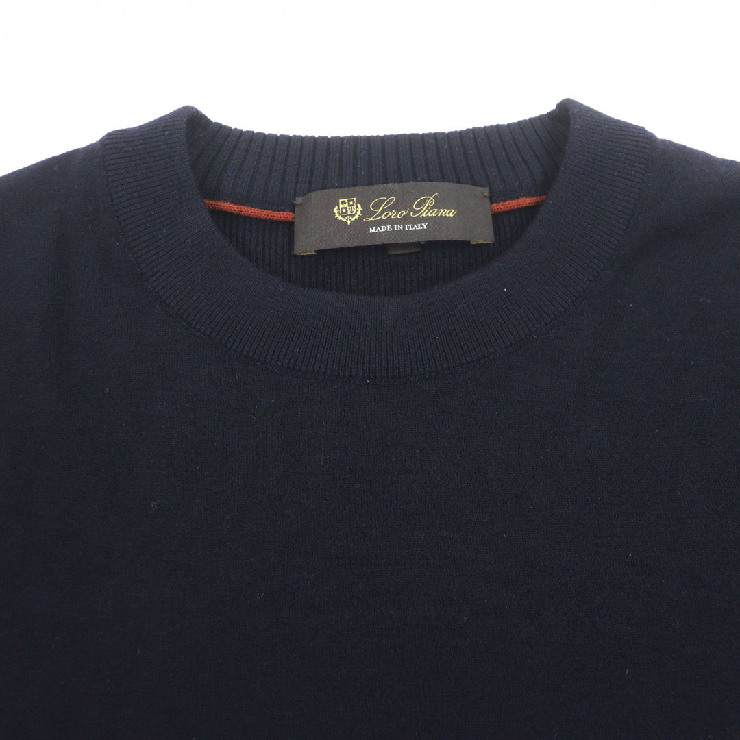 Excellent Loro Piana sweater Navy wool mens S FAL2387