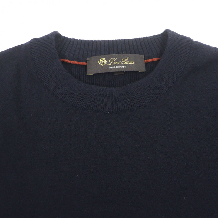 Excellent Loro Piana sweater Navy wool mens S FAL2387