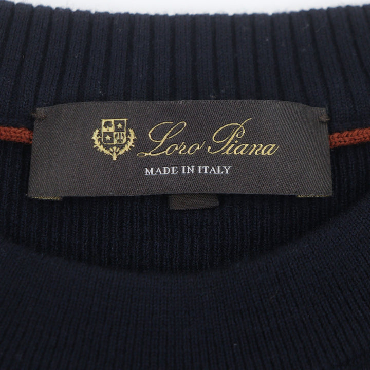 Excellent Loro Piana sweater Navy wool mens S FAL2387