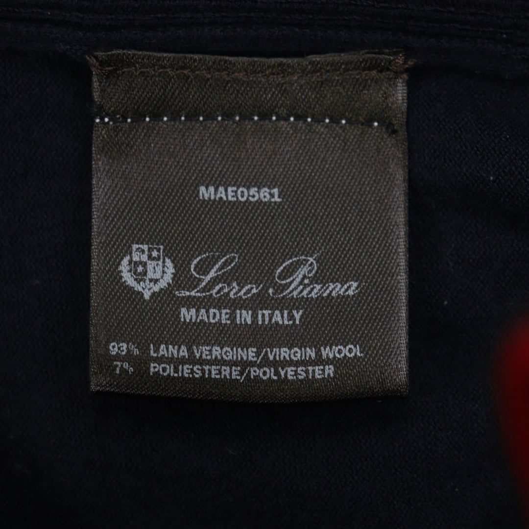 Excellent Loro Piana sweater Navy wool mens S FAL2387