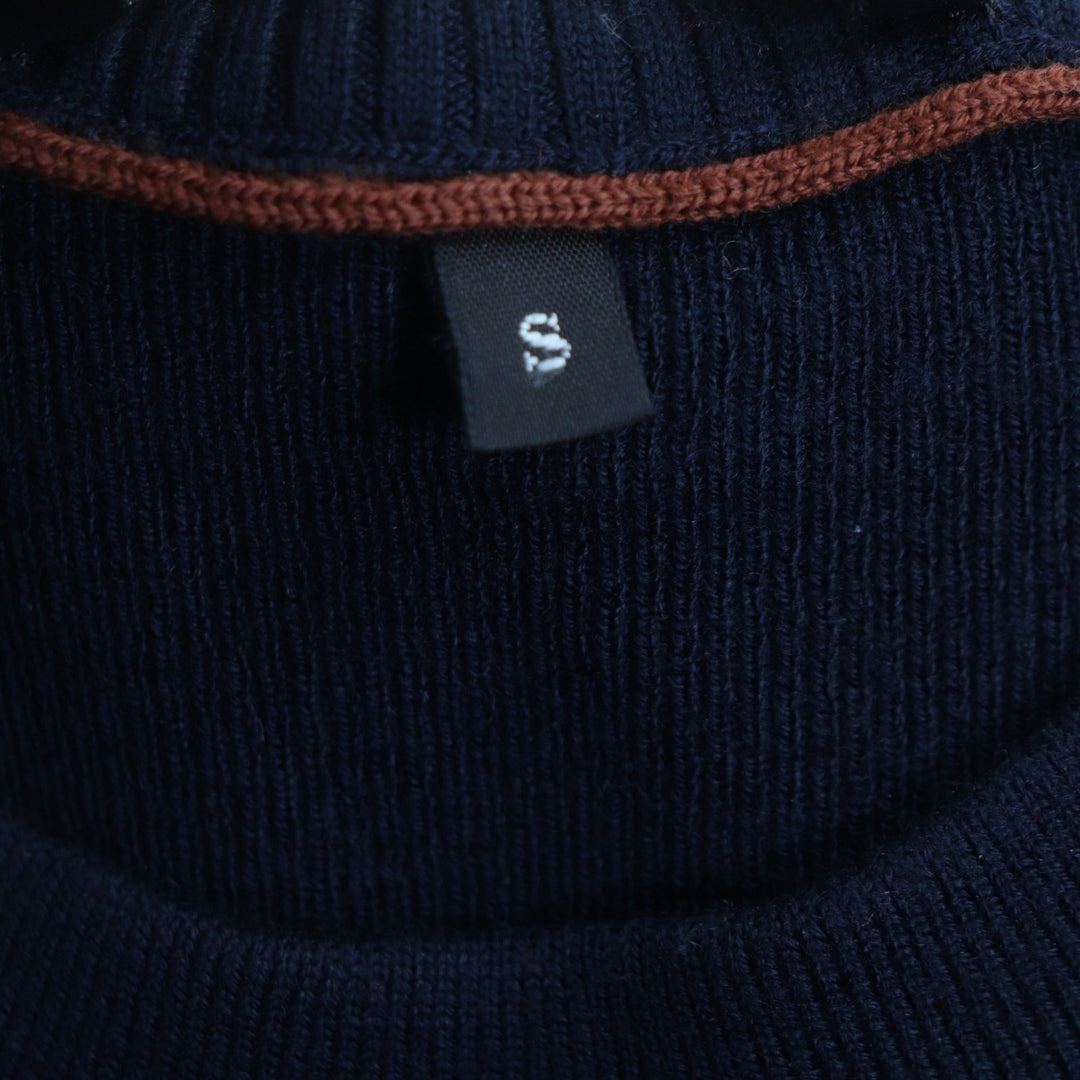 Excellent Loro Piana sweater Navy wool mens S FAL2387