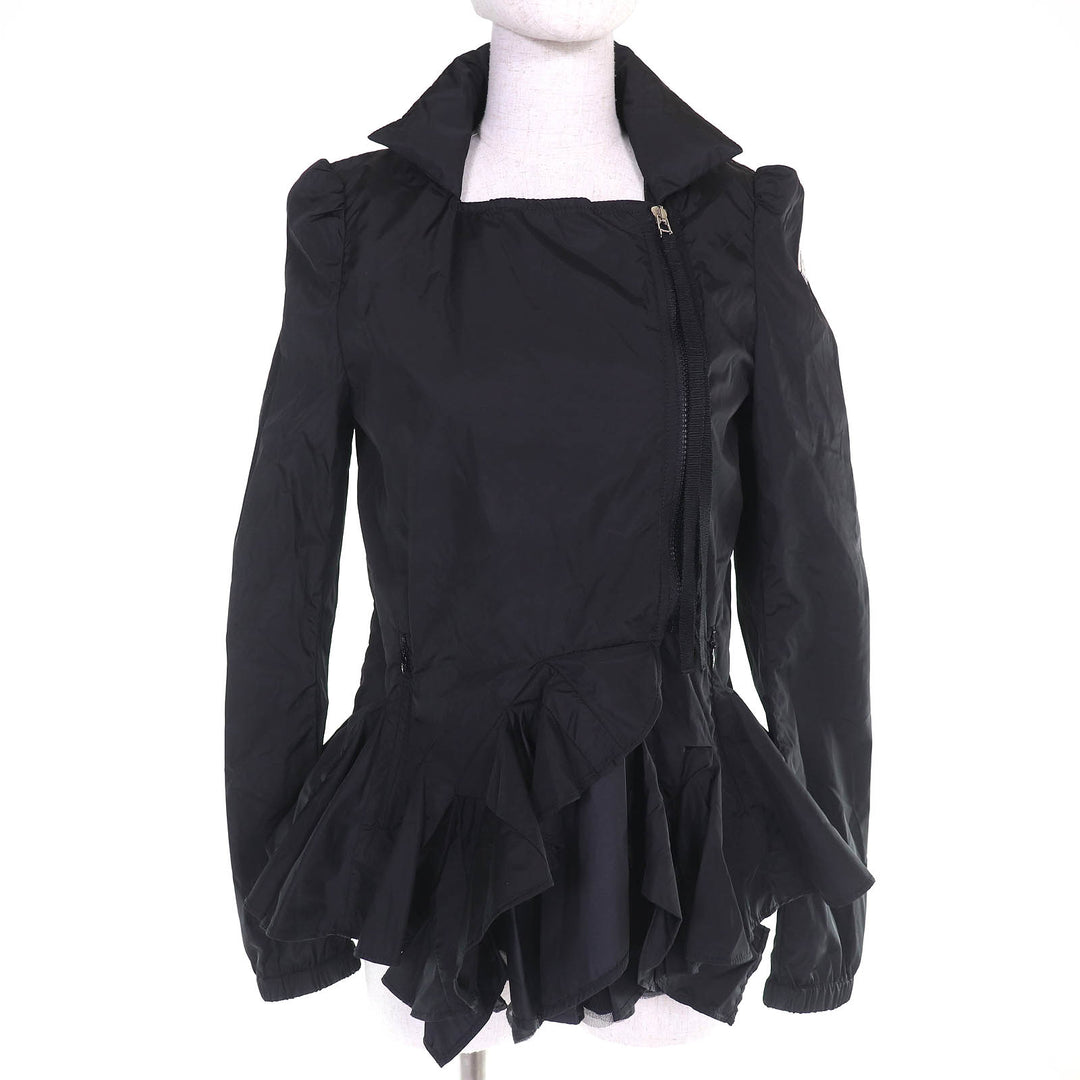 Great MONCLER Nylon jacket SONOMI Logo patch, down collar, ruffle design black 0