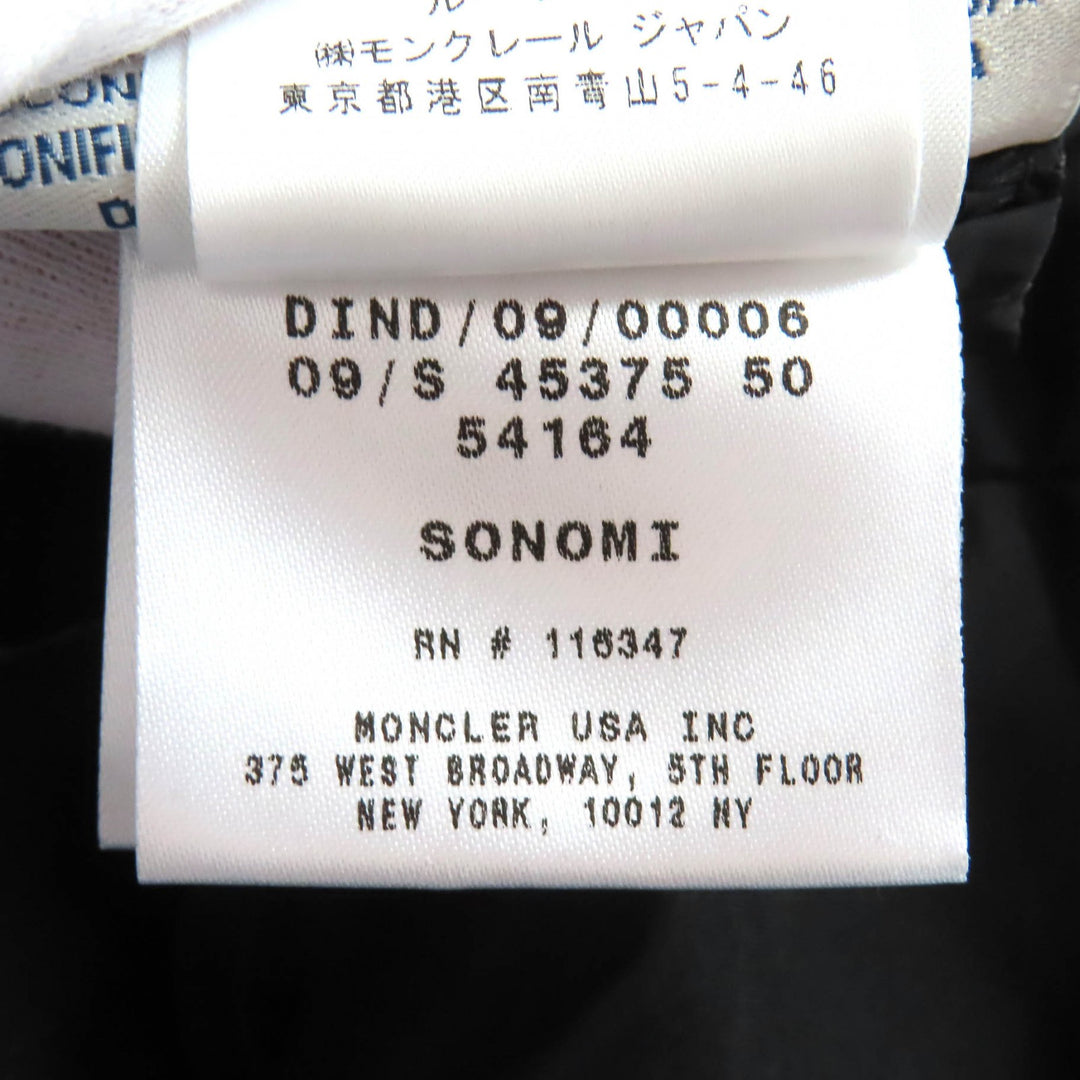 Great MONCLER Nylon jacket SONOMI Logo patch, down collar, ruffle design black 0