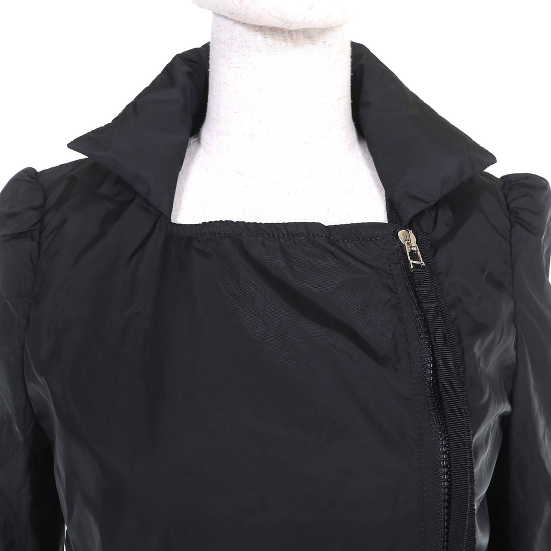 Great MONCLER Nylon jacket SONOMI Logo patch, down collar, ruffle design black 0