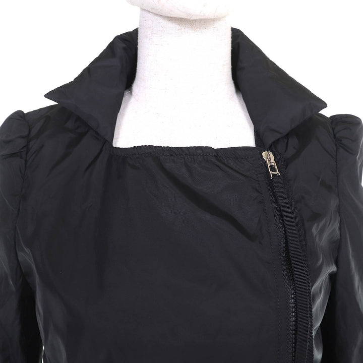 Great MONCLER Nylon jacket SONOMI Logo patch, down collar, ruffle design black 0