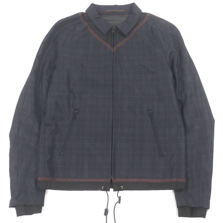 Excellent kolor Blouson Ever Chintz Check Pattern Swing Top Navy